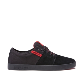 Mens Supra Low Top Shoes STACKS II Black/Risk Red/black | AU-39533